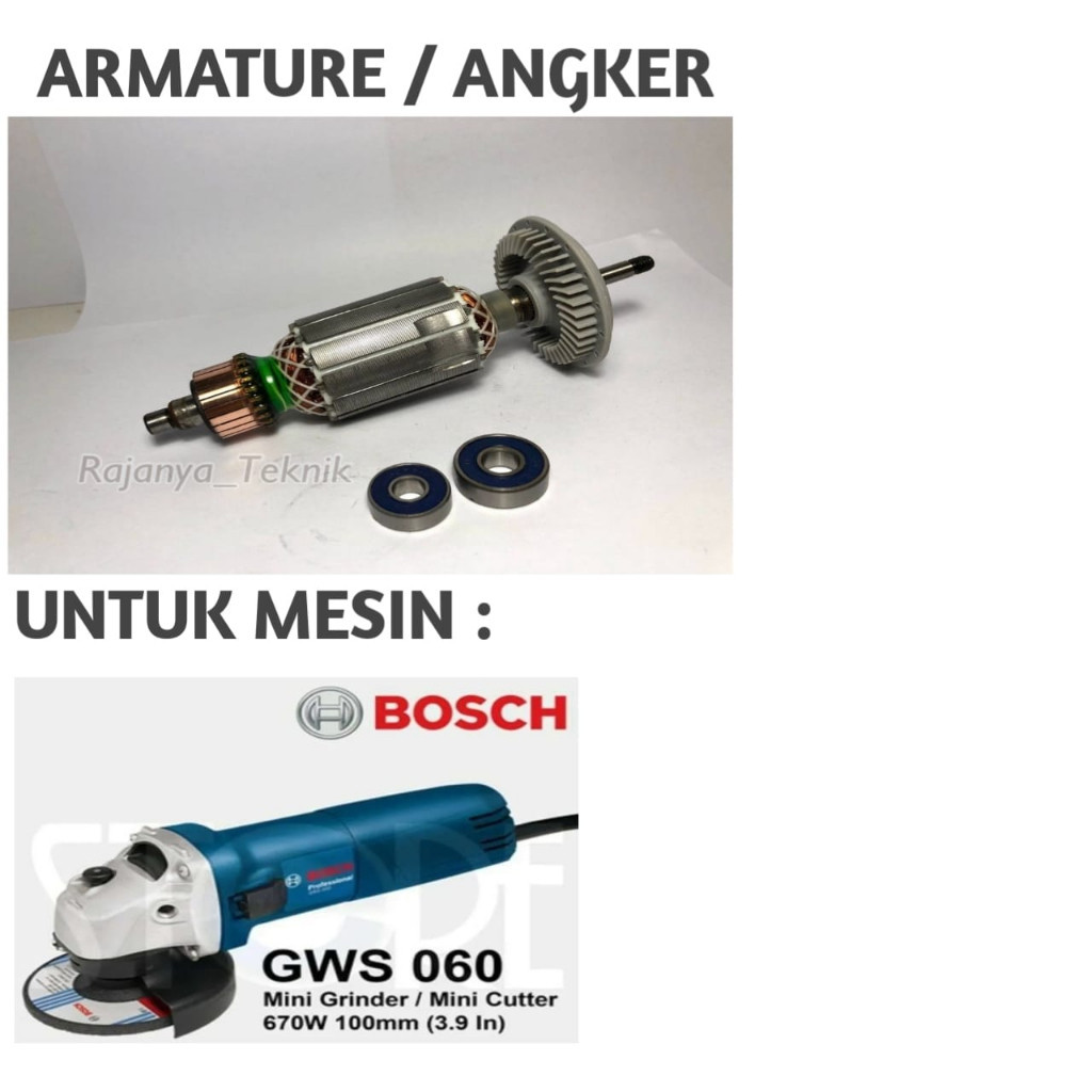 Armature / Angkur / Angker Mesin Gerinda Bosch Gws 060 Original