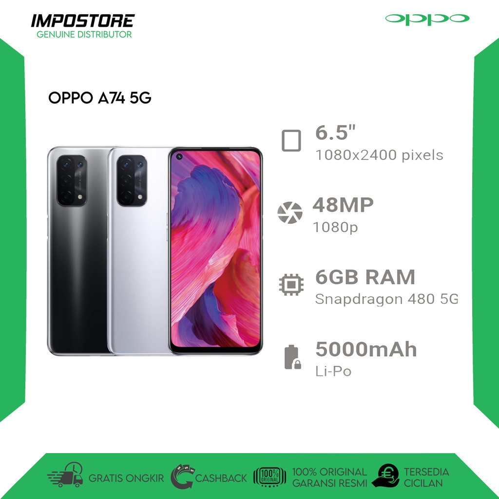 OPPO A74 5G - 6/128GB - SNAPDRAGON 680 - REPACK