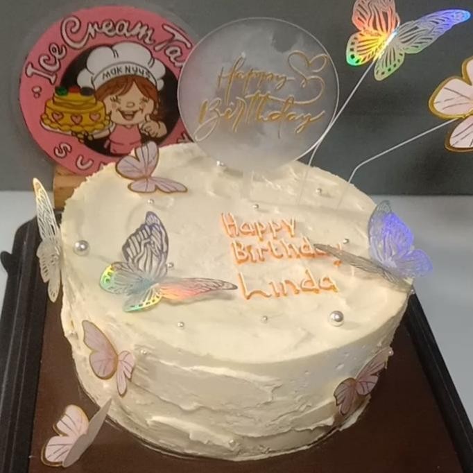 

Ice Cream Tart, Promo Ice Cream Tart 16 Cm Dengan Dekor Kupu