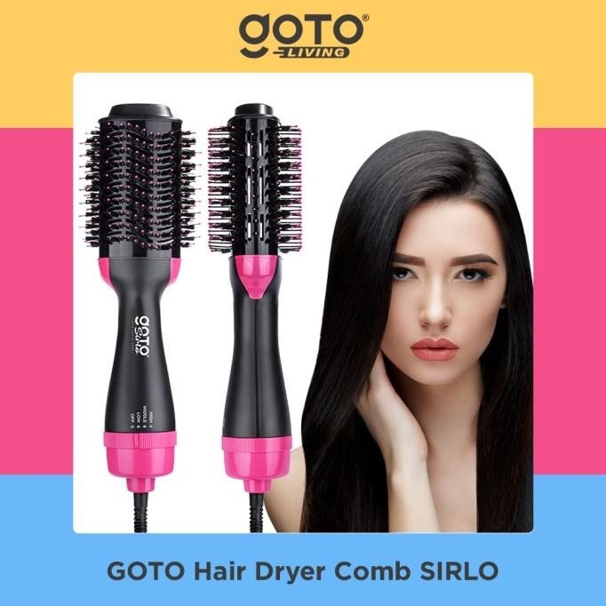 Goto Sirlo Hair Dryer Comb Sisir Blow Pelurus Curly Pengering Rambut