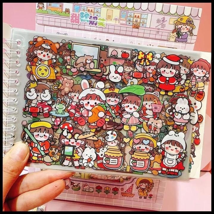 

GRATIS ONGKIR STICKER BUKU SPIRAL WASHI KARAKTER MOMO 2D CUTE AESTHETIC 4 IN 1 !!