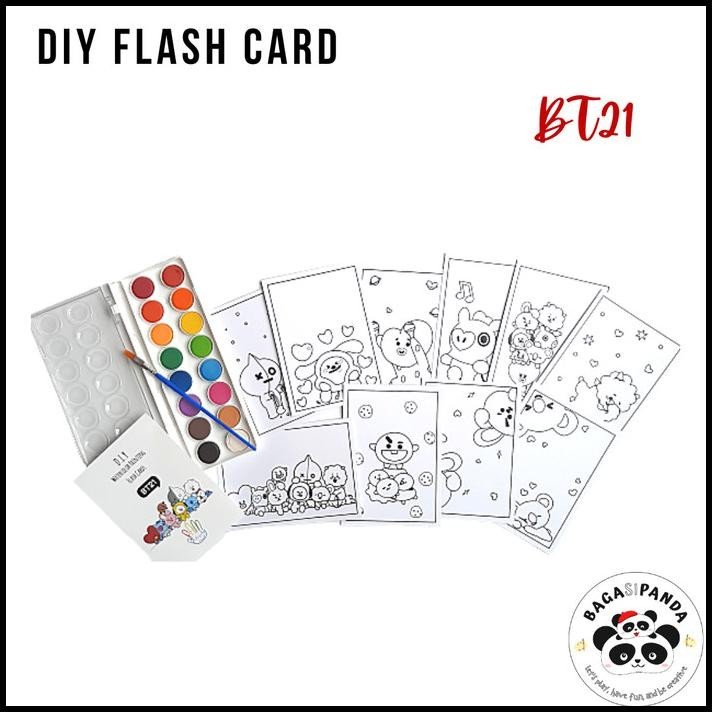 

DISKON BT21 WATERCOLOR CARD / KARTU MEWARNAI BT21 !!!!!