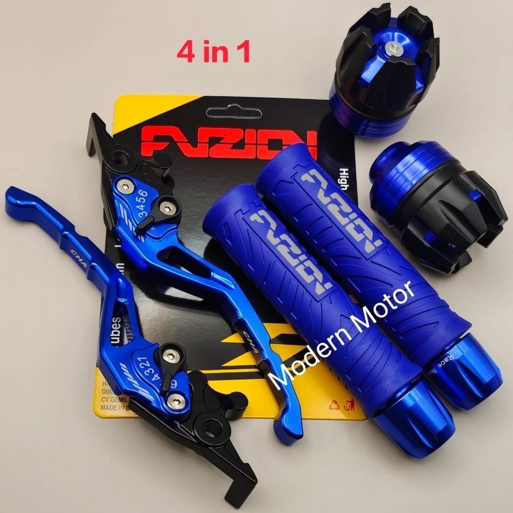 BR - Paket 4in1 Model Hayaidesu THE STORM Handgrip FUZION + Jalu Stang CNC + Jalu As + Handle Rem Se