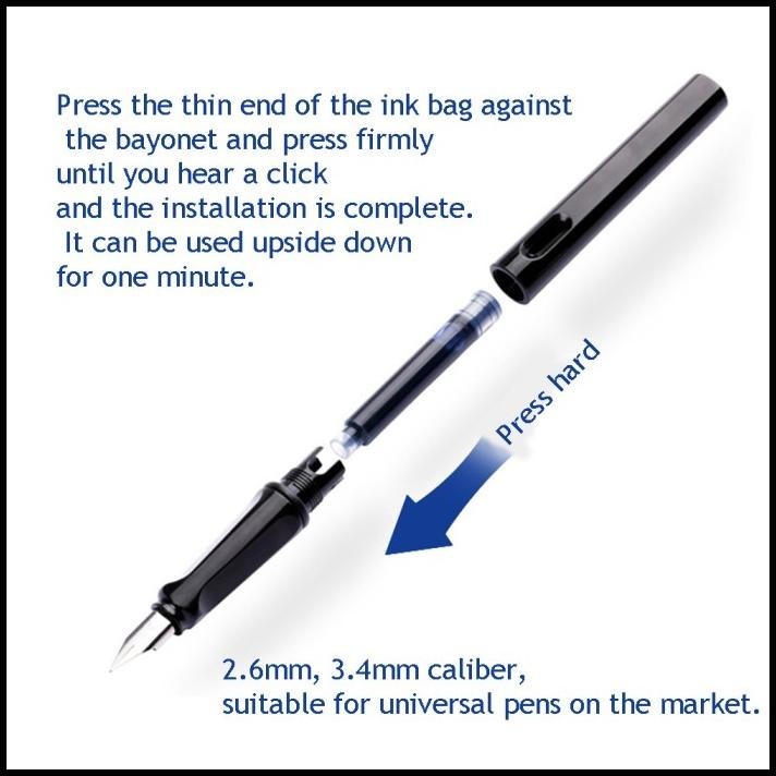 HOT DEAL PULPEN FOUNTAIN TINTA ISI ULANG PENGGANTI/FOUNTAIN PEN REFILL 