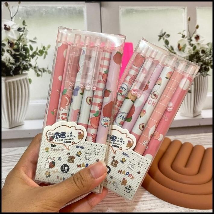 

GRATIS ONGKIR PULPEN CETEK ERASABLE MOTIF PEACH CUTE 1 PACK ISI 6 PCS HARGA MURAH !!!!!