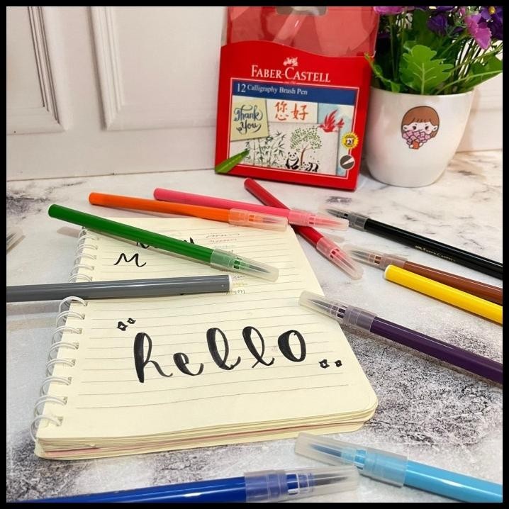 

TERBARU BRUSH PEN FABER CASTELL CALIGRAPHY 1 SET ISI 12 PCS WARNA BEST QUALITY !