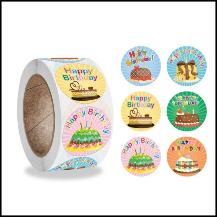 

TERBARU 500 PCS STICKER HAPPY BIRTHDAY STIKED LABEL ULANG TAHUN !!!!!!!