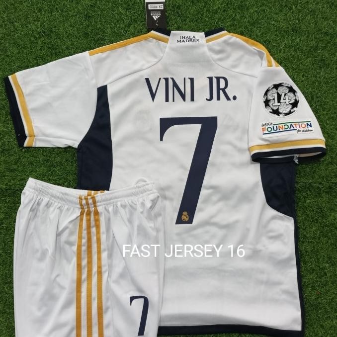 Jersey Madrid Kids Home 2023/24 + Nameset + Patch New