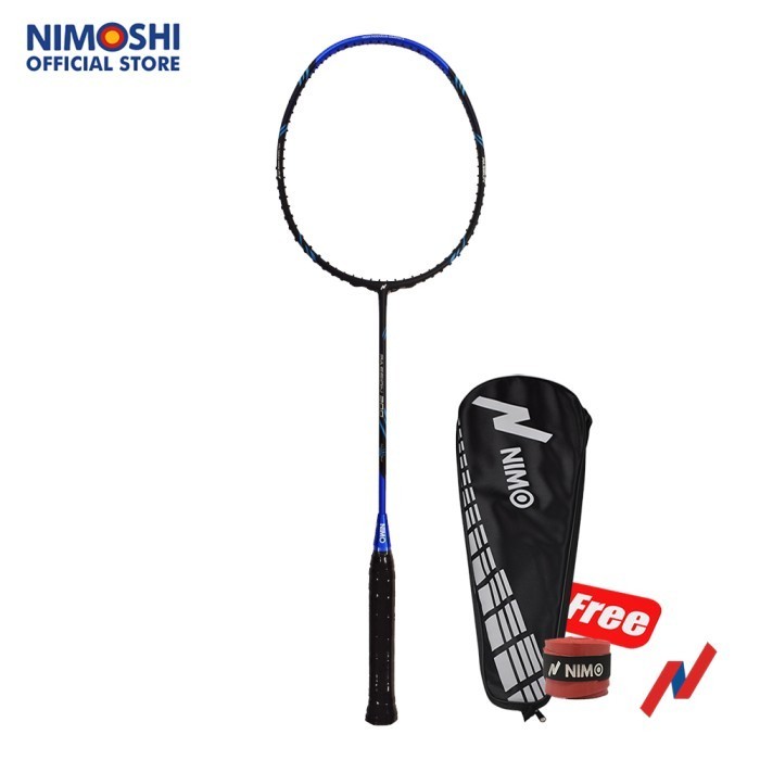 NIMO Raket Badminton PASSION 200 Black Blue + GRATIS Tas Grip