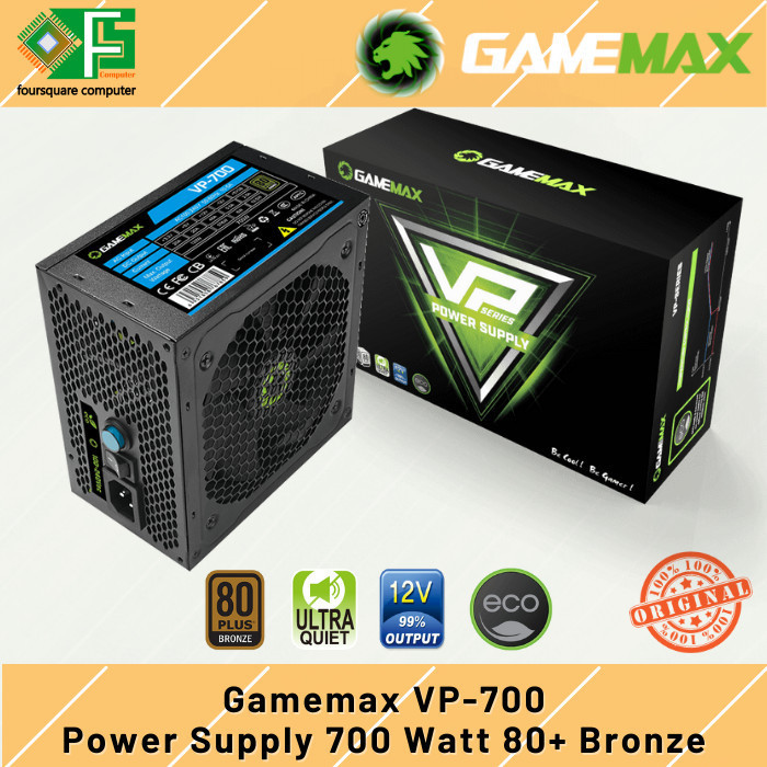 Terbaru Psu 700 Watt 80+ Bronze Gamemax Vp-700 Power Supply 700W 80 Plus Promo Terlaris