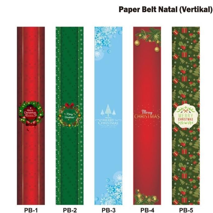 Paperbelt Vertical Christmas Sleeve Sabuk Pita Natal Label Hampers