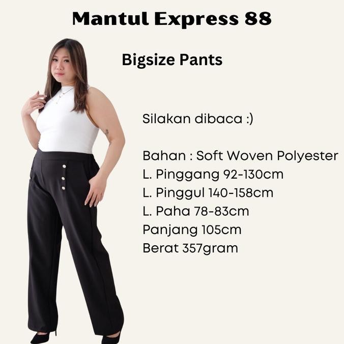 Big Size Pants Celana Panjang Kerja Formal Wanita Kulot Jumbo Lp 130 Canavar
