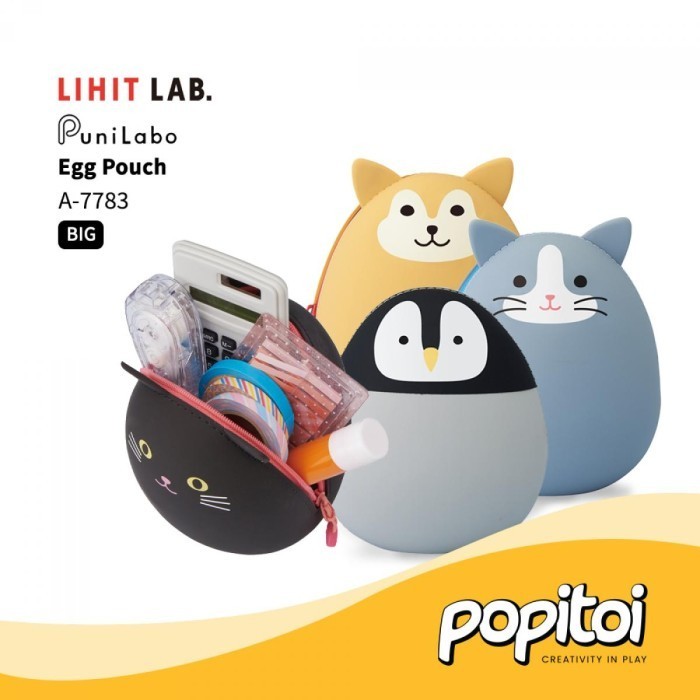 

Andma Lihit Lab A-7783 A-7782 Punilabo Silicone Egg Pouch Dompet Koin Animal