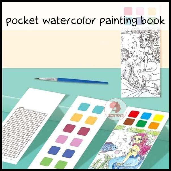 

TERBARU ZOETOYS POCKET WATER COLORING PAINTING BOOK | BUKU GAMBAR MEWARNAI CAT !