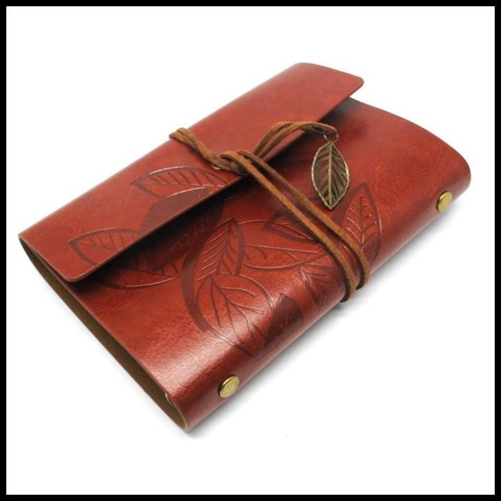

DISKON BUKU CATATAN BINDER JURNAL RETRO LEAF KERTAS A6 - COVER KULIT - COKLAT !!!!!!