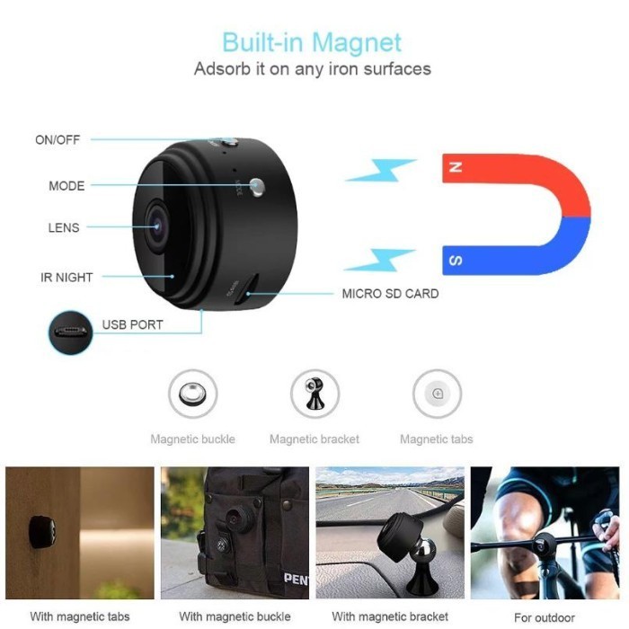 Cctv Wireless Wifi Spy Ip Cam A9 Magnet Camera Kamera Mini Full Hd