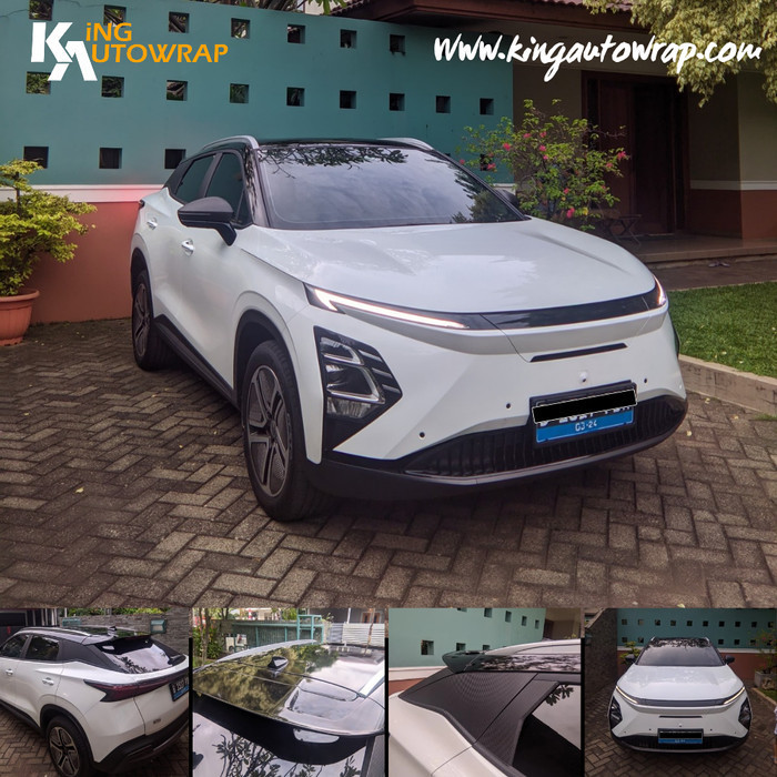 Promo Wrapping Sticker Mobil Twotone Dualtone Black Glossy Omoda Ev