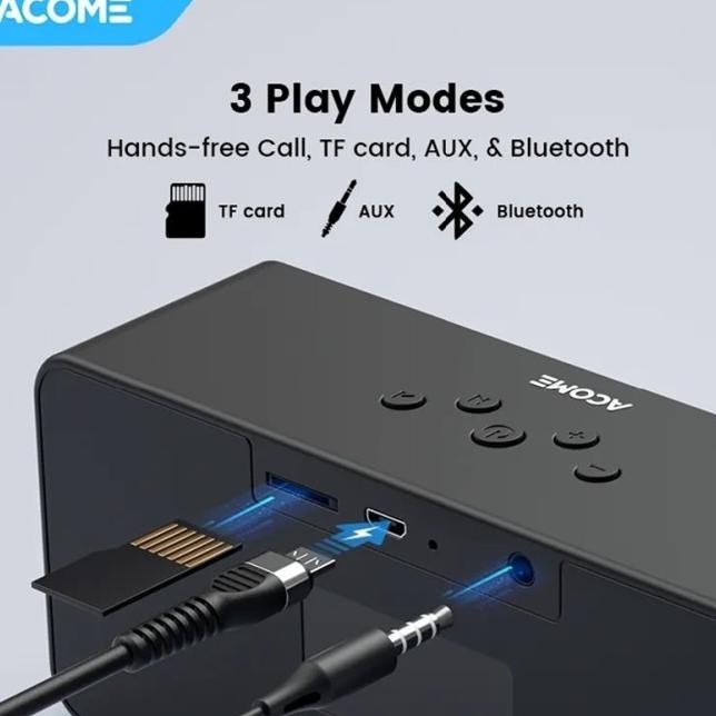 Acome A16 10W Super Bass Stereo Bluetooth Tws Speaker Garansi Resmi