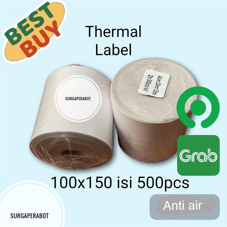 

uk-75 Label Thermal 100 X 150 Isi 500 pcs Kertas Sticker Barcode A6 Termal Stiker 100x150mm Awb Original