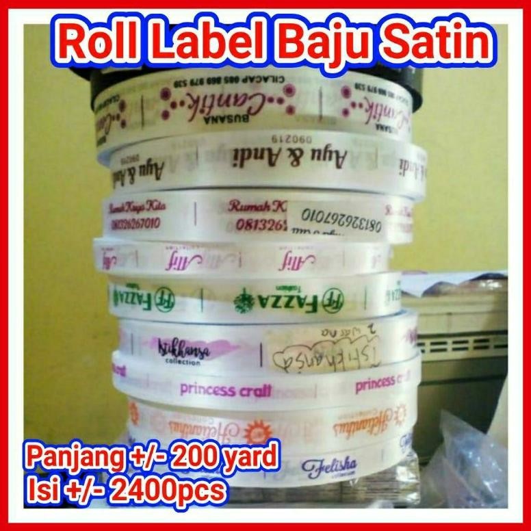 

Galuhferdian552 Label Pita Satin Custom Sablon Import Besar Hitam Isi 2500Pcs Murah