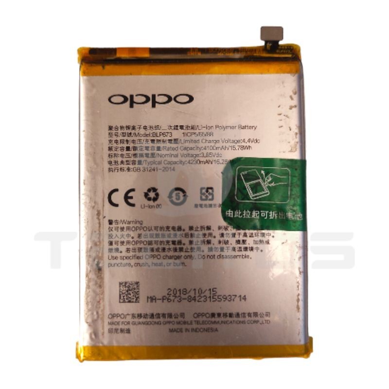 Baterai Oppo A3s/A5s BLP673 original copotan