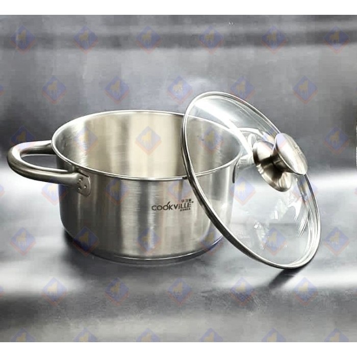 Panci Tebal Premium Stainless 18/10 Tutup Kaca - Dura Sauce Pot 20Cm