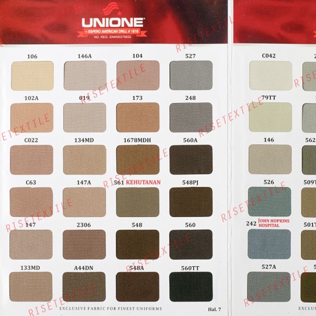 American Drill UNIONE Kain Eceran Bahan Seragam Kain Celana Kain Kemeja Hal 7-8