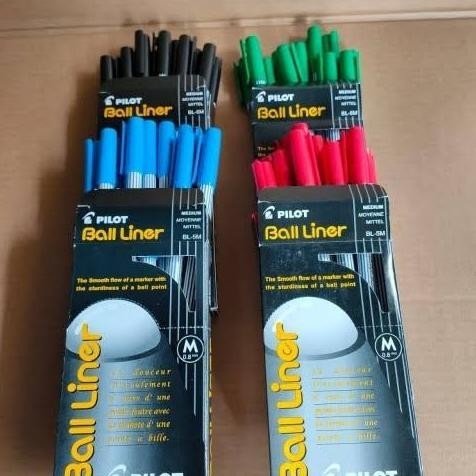 

Pulpen pen bolpoin Ball liner pilot B-5M M 0.8mm 1 pack isi 12 pcs