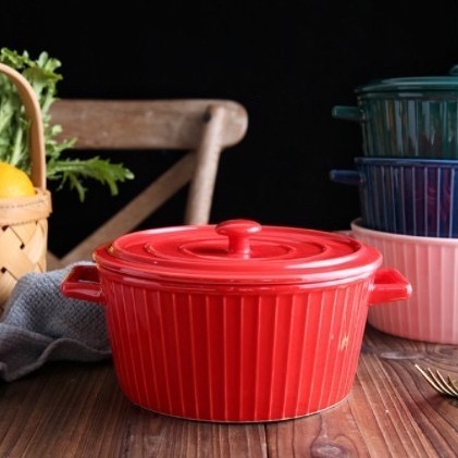 Nordic Ceramic Bowl Plate Hotpot / Panci Keramik Gaya Nordic Impor