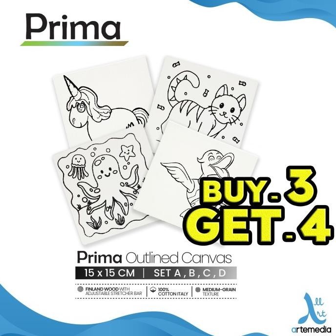 

Kanvas Lukis Bergambar Prima Outlined 15x15cm Cotton Canvas