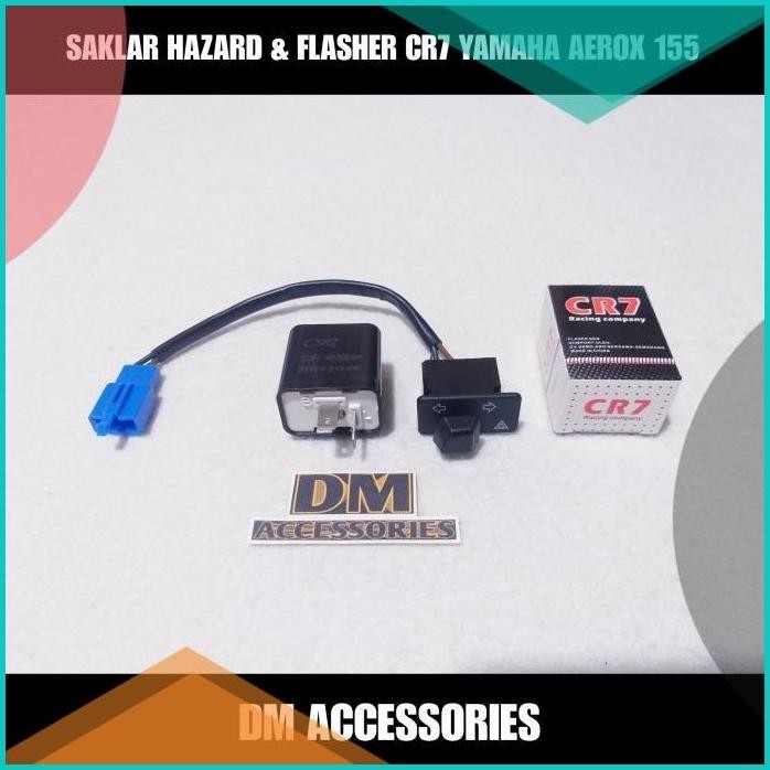 SAKLAR HAZARD & FLASHER CR7 SETELAN YAMAHA AEROX 155 TAHUN 2016 - 2020