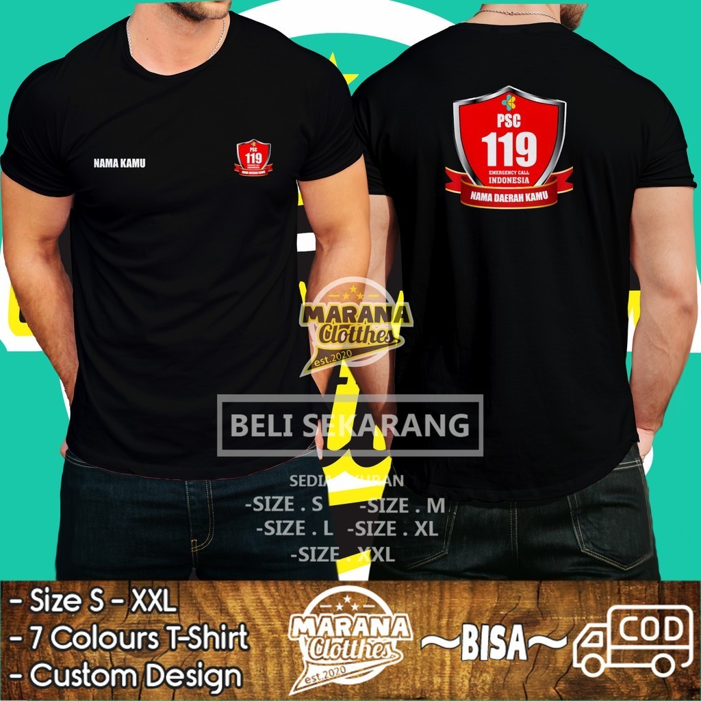Kaos PSC 119 Public Safety Center Kedaruratan Medis Gratis Nama dan Nama Daerah Kamu  DB Kaos Distro