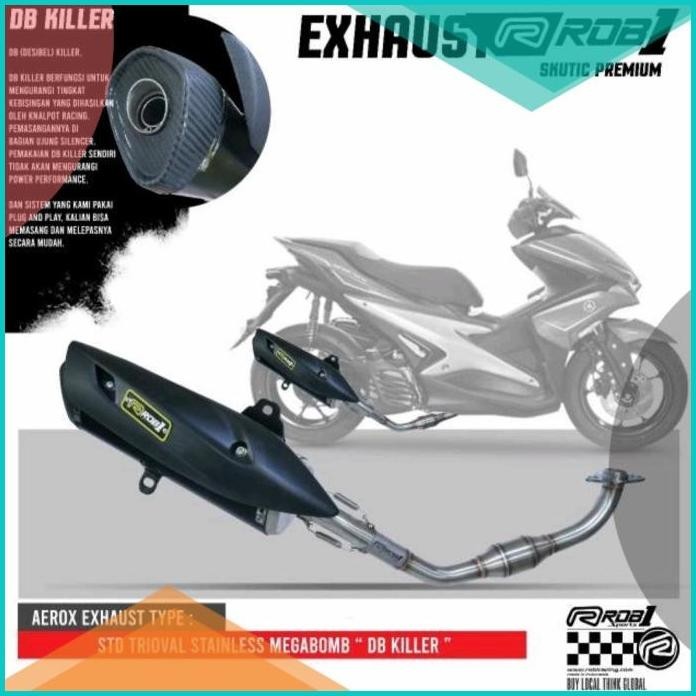 Knalpot Rob1 Std Trioval Stainless Megabomb Db killer Aerox 155,Lexi 1