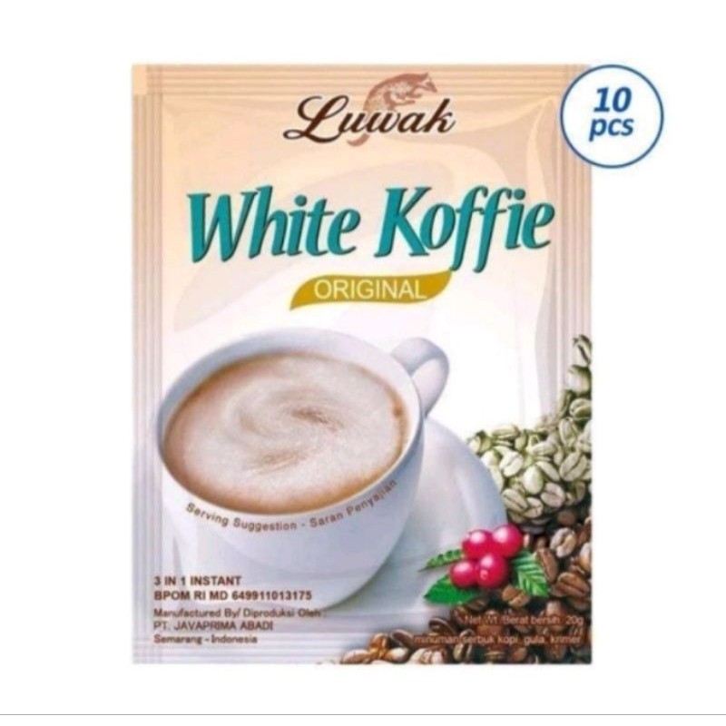 

LUWAK WHITE COFFEE / LUWAK GULA + KOPI ISI 10 PCS