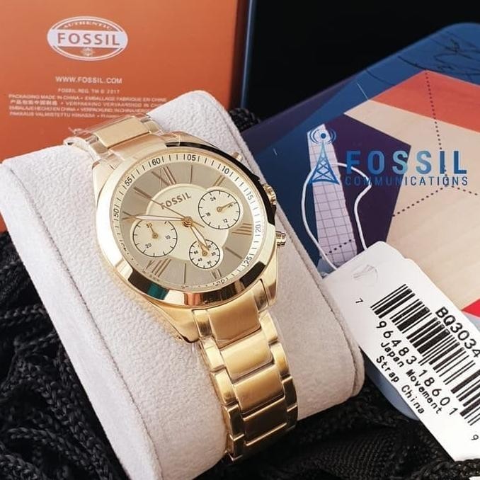 Jam Tangan Analog Wanita Merk Fossil Original Type : BQ3034 Baterai