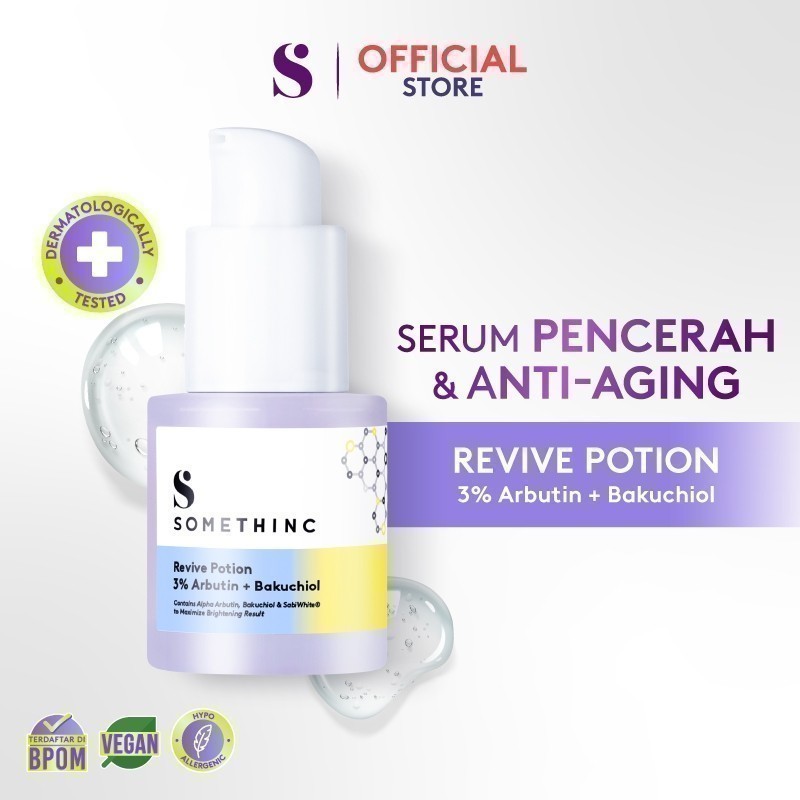 SOMETHINC Revive Potion 3% Arbutin + Bakuchiol - Serum Mencerahkan Kulit Kusam