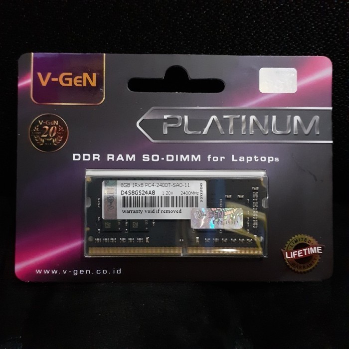 V-Gen Platinum Sodimm Ddr4 8Gb 2400Mhz / Ram Laptop 8Gb Ddr4 2400Mhz