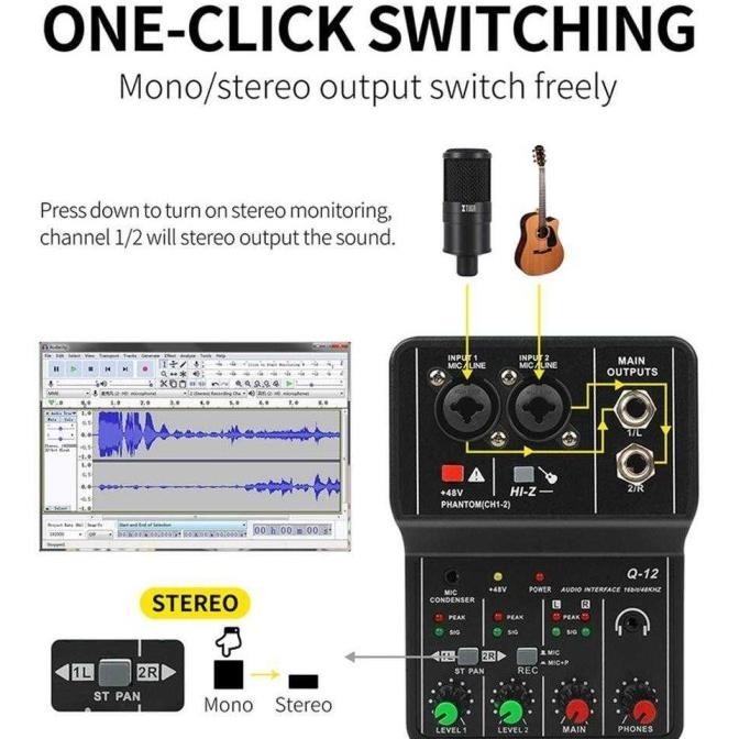 Sound Card Audio Usb Mini Studio Record Alat Musik Profesional Fagenor