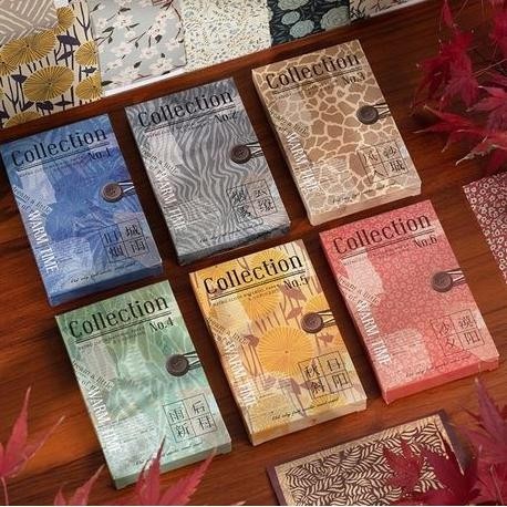 

WARM TIME Scrapbook Paper Pack 8X13cm - Retro Cloth Pattern (60pcs)