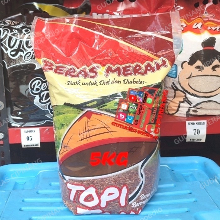 

Beras Merah Cap Topi Tani Pecah Kulit Sosoh Pulen 5Kg