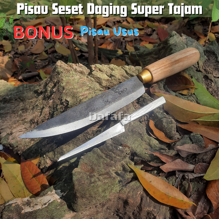 PISAU DAGING SUPER TAJAM BONUS PISAU USUS - PISAU SESET KULIT DAN