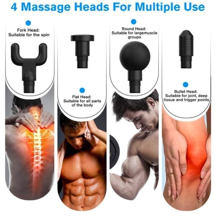 MASSAGE GUN - DEEP TISSUE MUSCLE MASSAGER - ALAT PIJAT GETAR WIRELESS