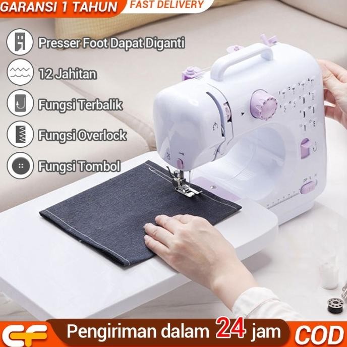 EF Mesin jahit mini portable 505A - Mesin Jahit 12 Pola Jahitan