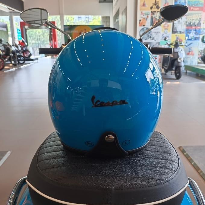 Helm Vespa Blue Audace Biru Original Limited