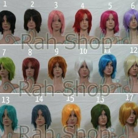Wig Pendek Ungu Muda / Purple Soft