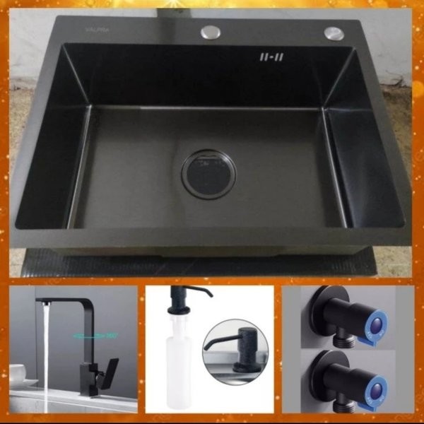 Kitchen Sink Bak Cuci Piring 1 Lubang 6045 Hitam