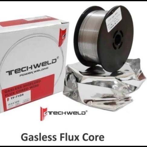.........] kawat las Flux core 0.8 mm Techweld kawat las mig tanpa gas pakan las