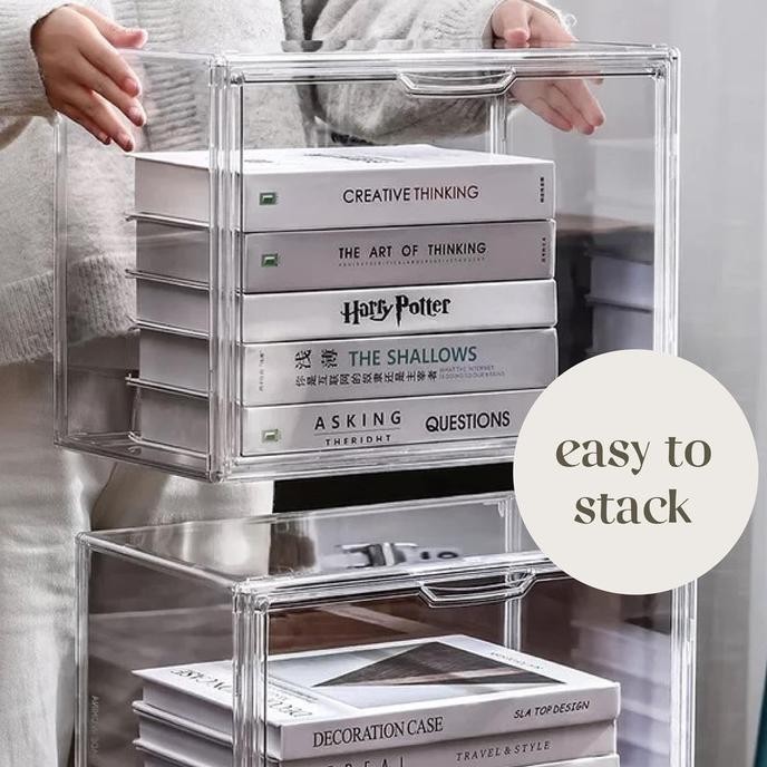 

KITAKATA Transparent Acrylic Book Magazine Organizer Container Box