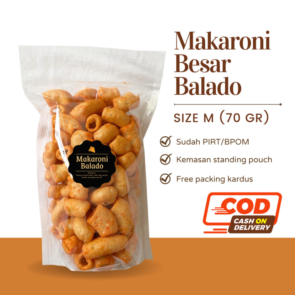 

[DELISH SNACKS] Makaroni Besar Asin / Balado (M) 70gr / Snack Cemilan Camilan Murah / Asin Gurih