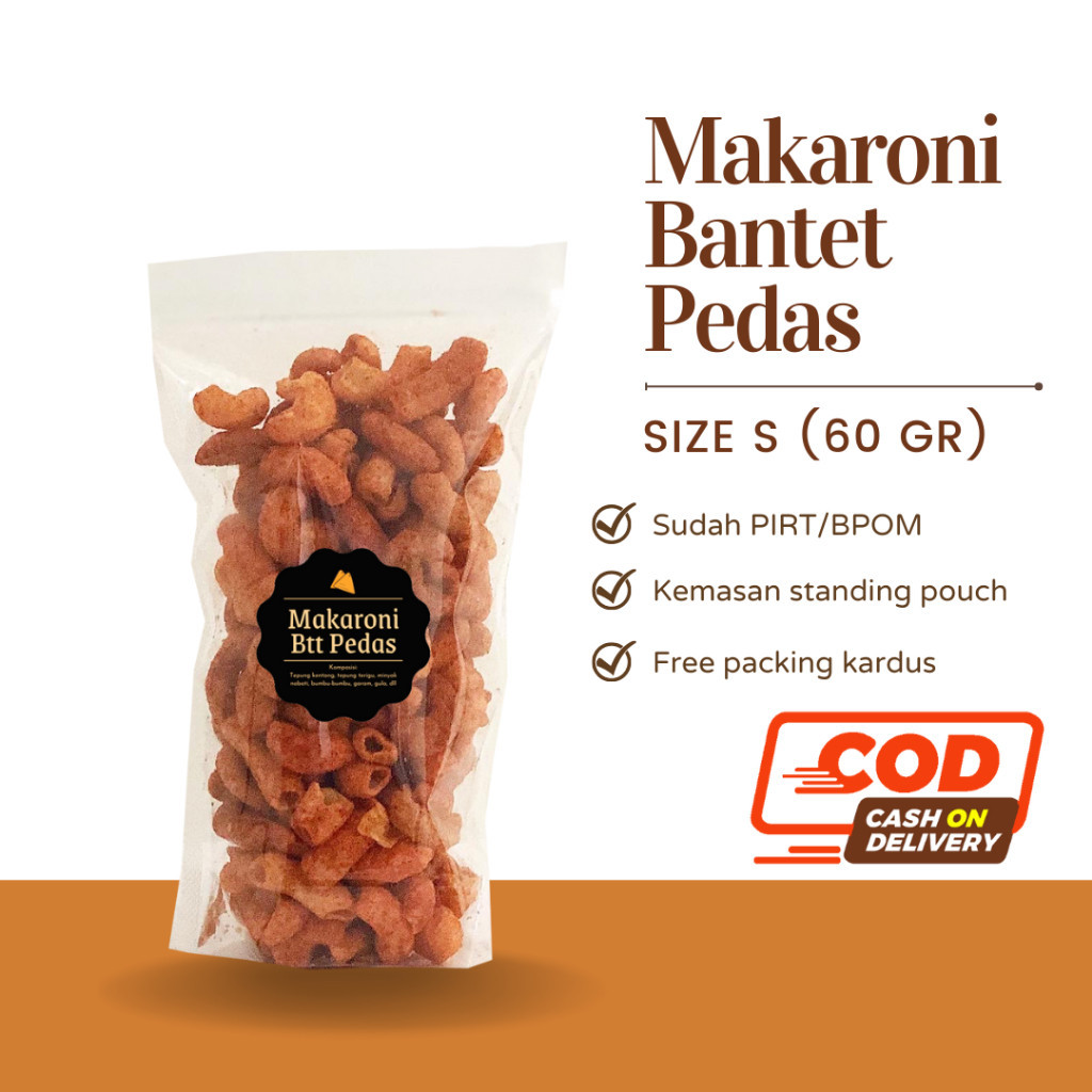 

[DELISH SNACKS] Makaroni Bantet Pedas / Asin (S) 60gr / Snack Cemilan / Camilan Enak Gurih